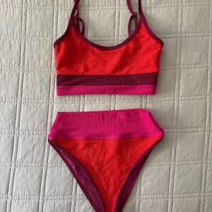 NWOT Swim SET Beach Riot EVA Top Emmy Bottoms, high waisted two-piece bikini, M